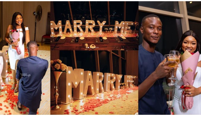 Nigerian lady gets engaged to man who prays for her every morning (Photos)